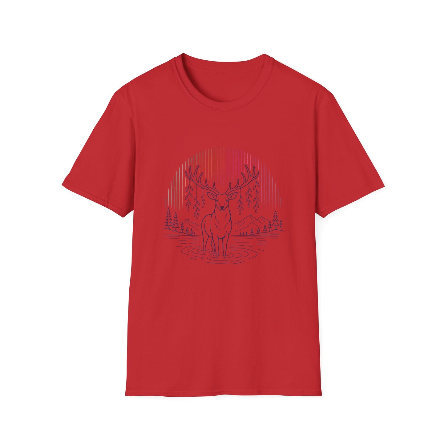 Retro Deer in Nature T-Shirt - Premium Quality Shirt Printing