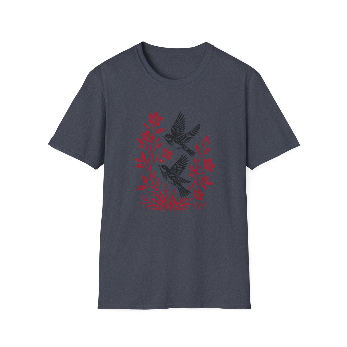 Vintage Birds and Flowers T-Shirt - Premium Quality T-Shirt Printing