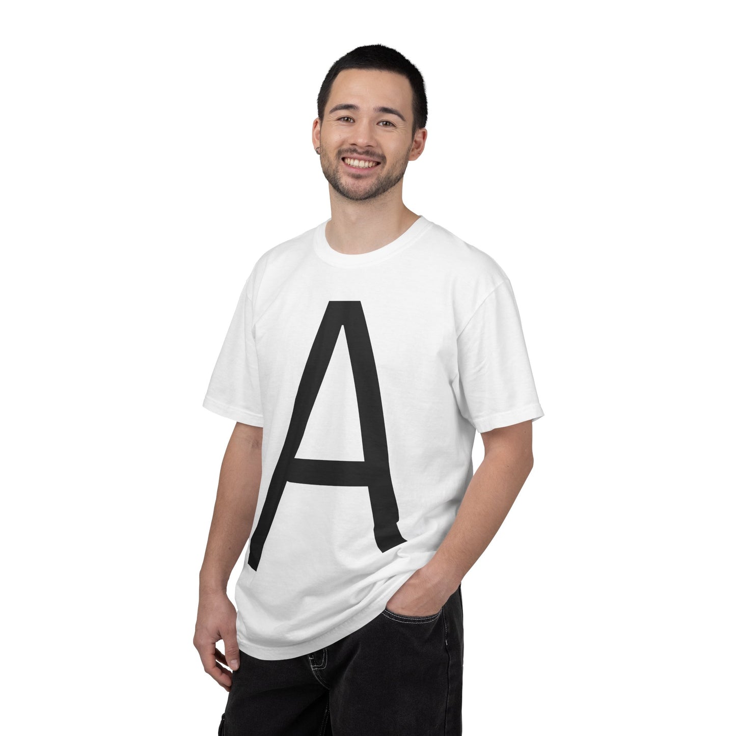 חולצת טי אות A בעיצוב מינימליסטי - Monogram T-Shirt | אלרון פרינט