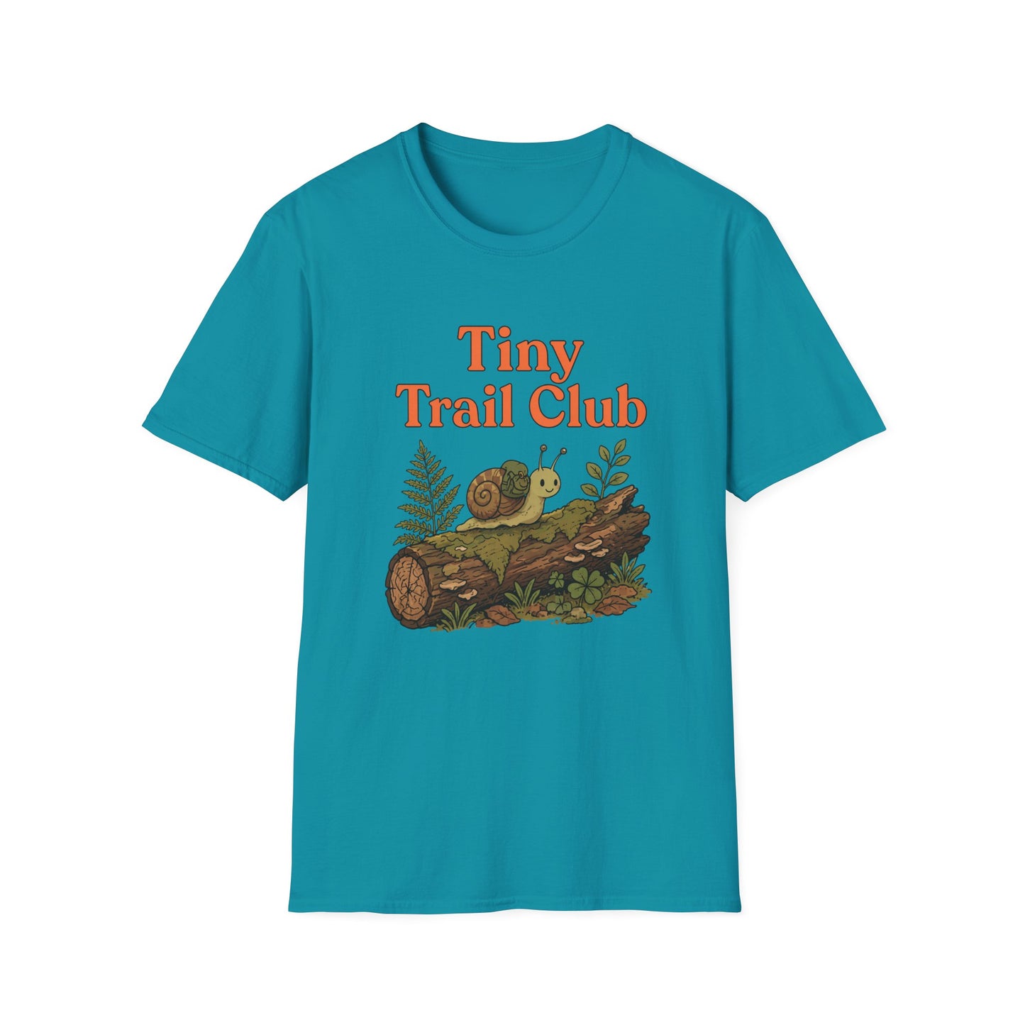 חולצת טישרט Tiny Trail Club חילזון – הדפסה על חולצות באיכות פרימיום