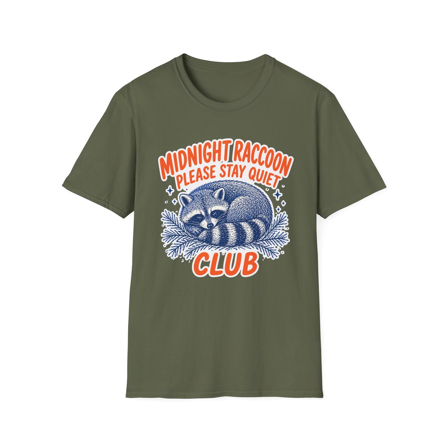 חולצת טישרט Midnight Raccoon Club – הדפסה על חולצות באיכות פרימיום