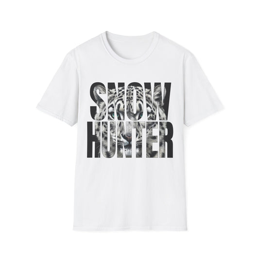 חולצת טי בצבע צהוב (Daisy) עם הדפס נמר וכיתוב Snow Hunter