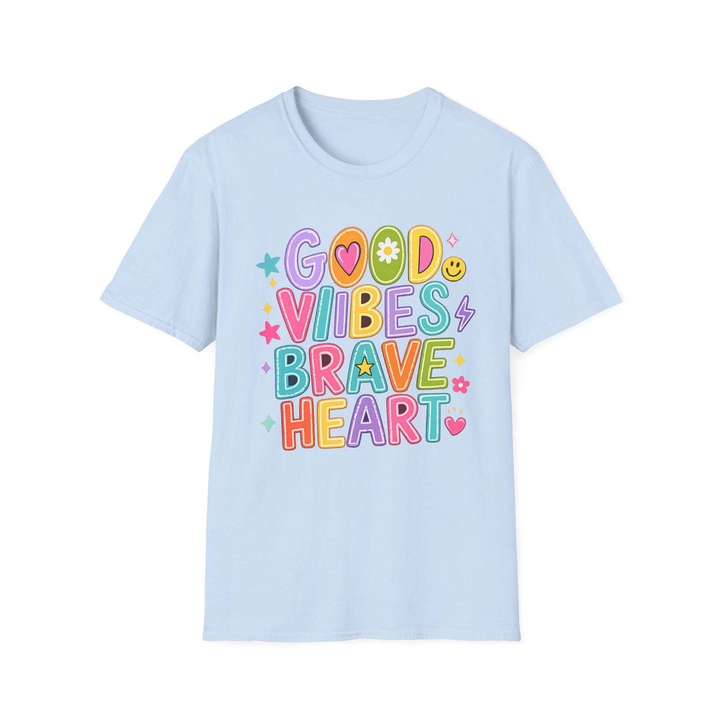 חולצת אלרון פרינט מעוצבת Good Vibes Brave Heart