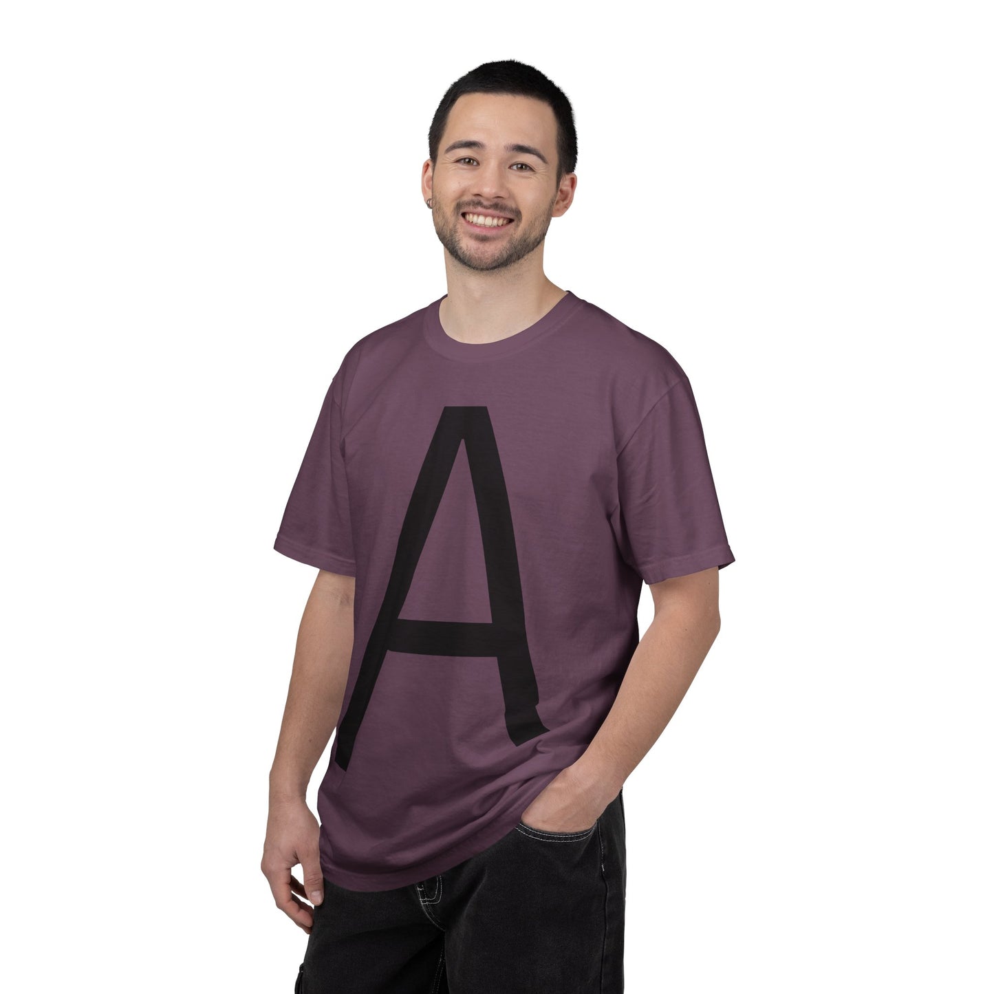 חולצת טי אות A בעיצוב מינימליסטי - Monogram T-Shirt | אלרון פרינט