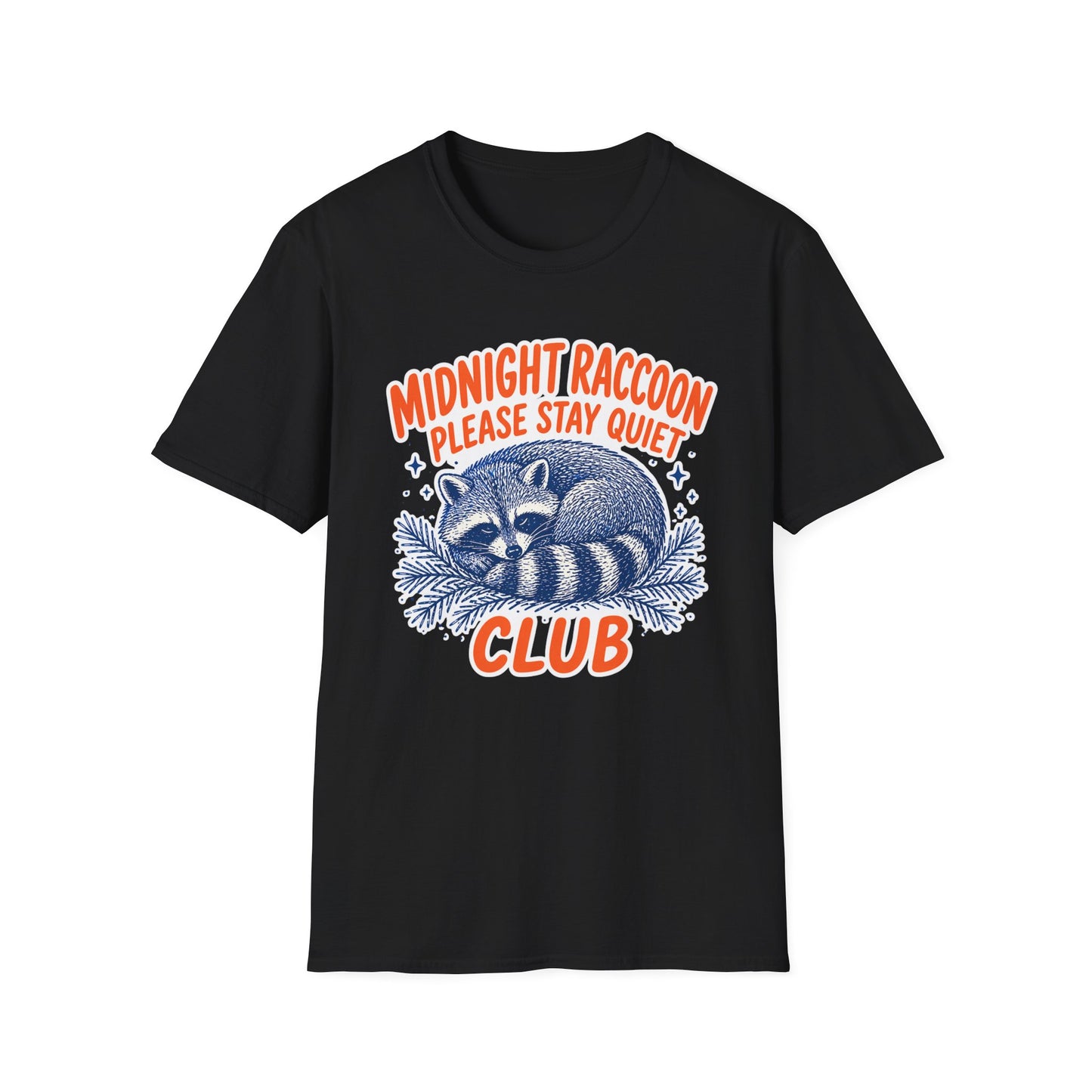 חולצת טישרט Midnight Raccoon Club – הדפסה על חולצות באיכות פרימיום