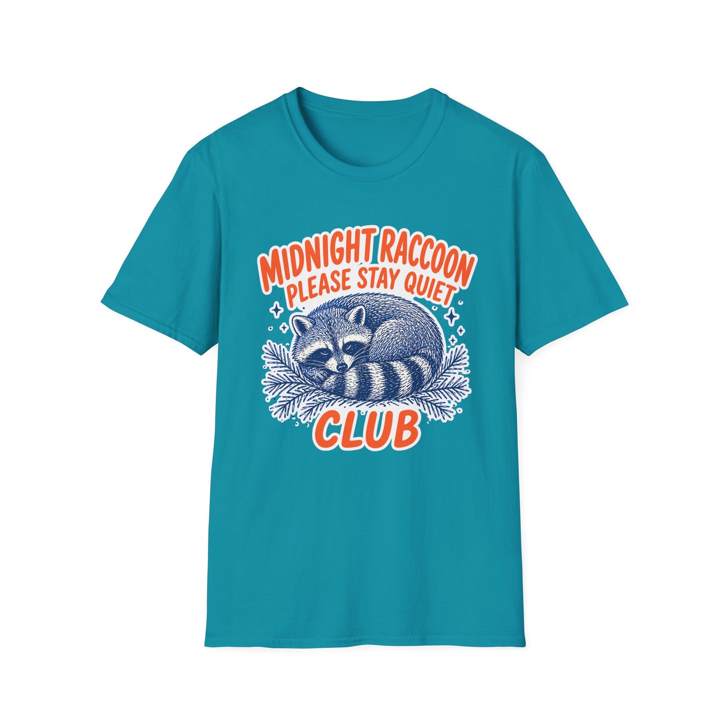 חולצת טישרט Midnight Raccoon Club – הדפסה על חולצות באיכות פרימיום