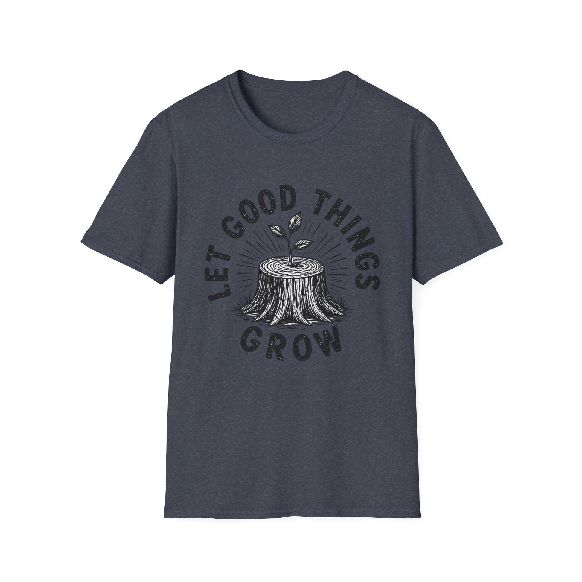 חולצת טישרט עם הדפס בוטני וכיתוב Let Good Things Grow – אלרון פרינט