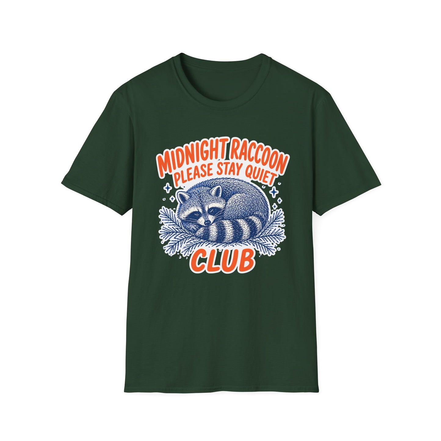 חולצת טישרט Midnight Raccoon Club – הדפסה על חולצות באיכות פרימיום