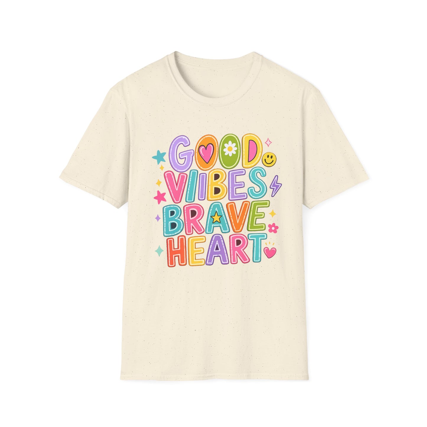 חולצת אלרון פרינט מעוצבת Good Vibes Brave Heart