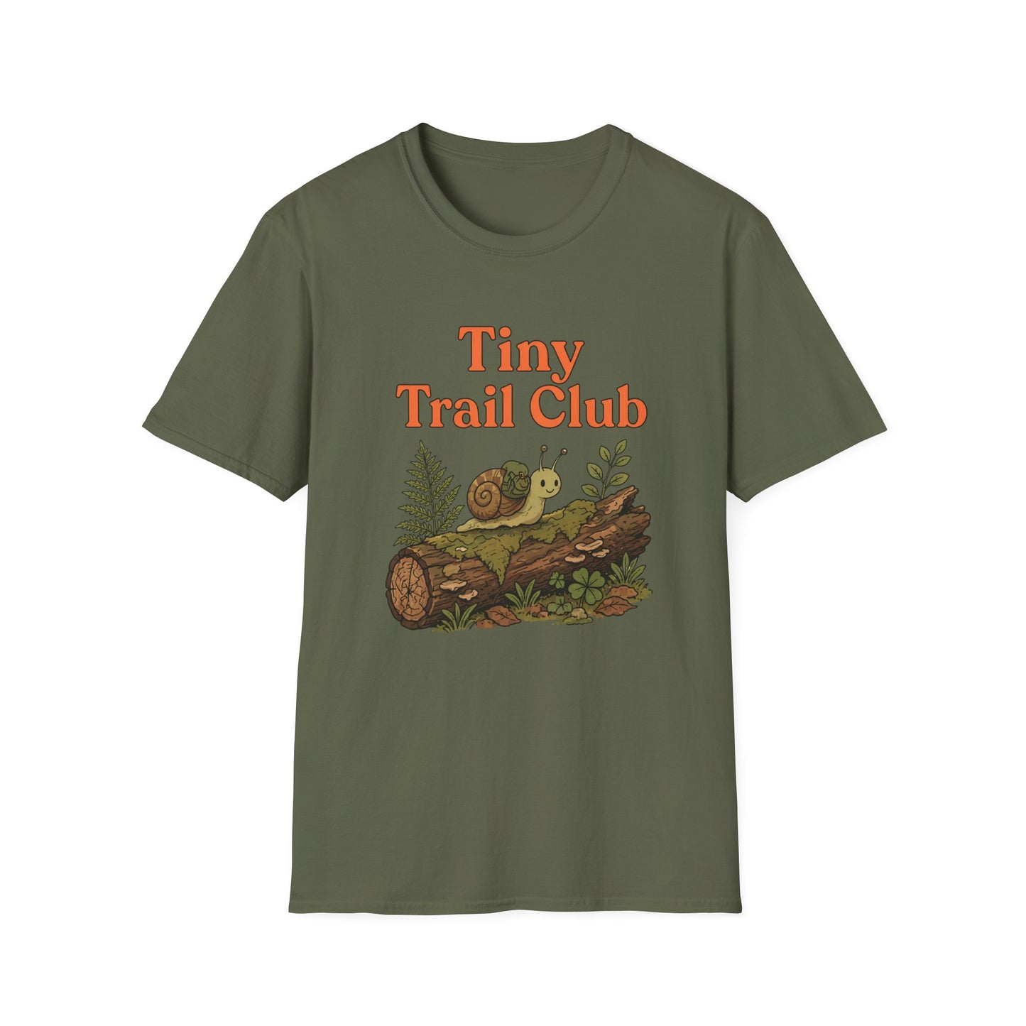 חולצת טישרט Tiny Trail Club חילזון – הדפסה על חולצות באיכות פרימיום
