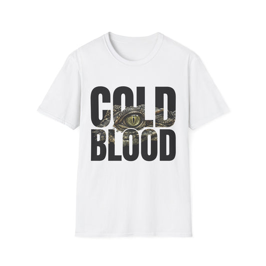 חולצת טי בצבע צהוב (Daisy) עם הדפס תנין וכיתוב Cold Blood