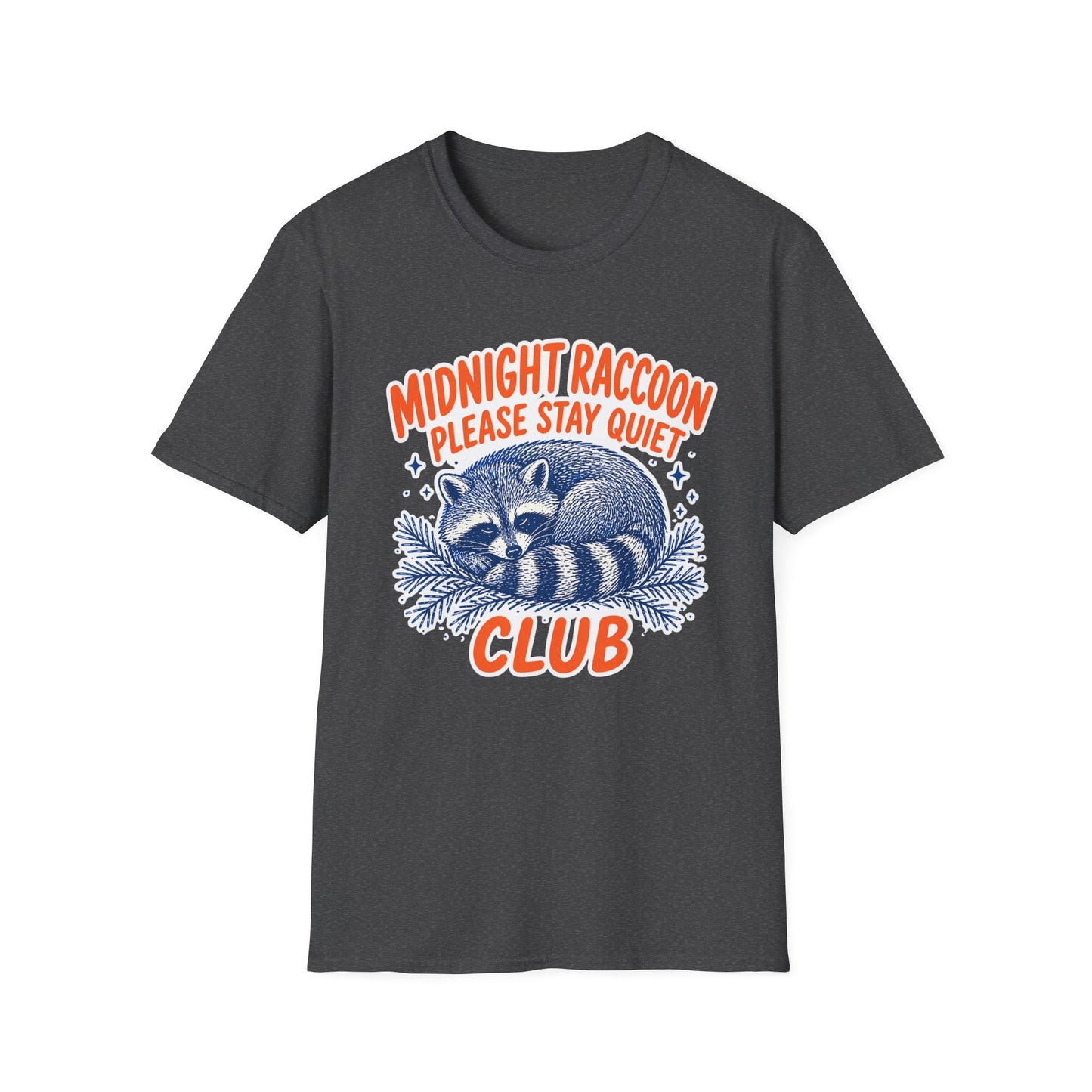 חולצת טישרט Midnight Raccoon Club – הדפסה על חולצות באיכות פרימיום