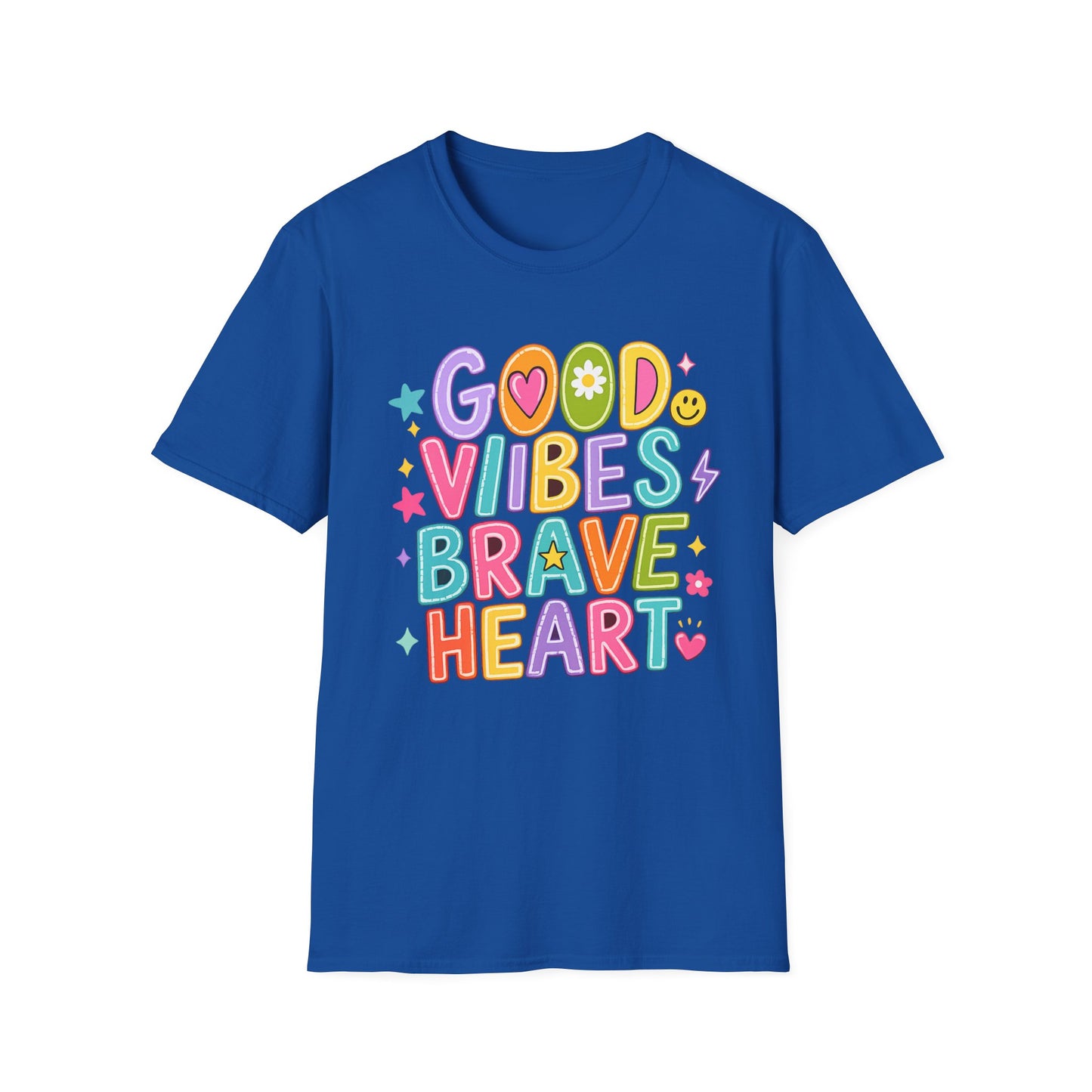 חולצת אלרון פרינט מעוצבת Good Vibes Brave Heart