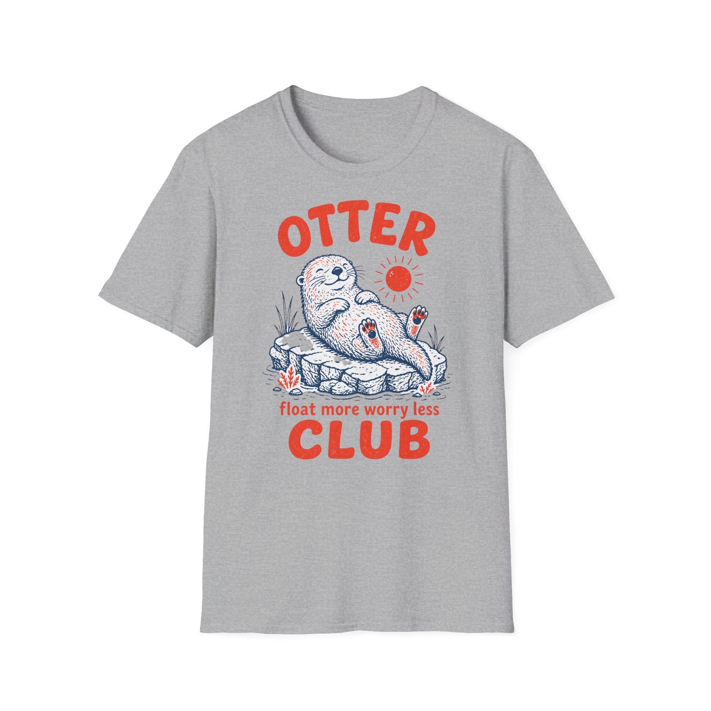 חולצת טישרט עם הדפס לוטרה צפה וכיתוב Otter Club Float More – אלרון פרינט