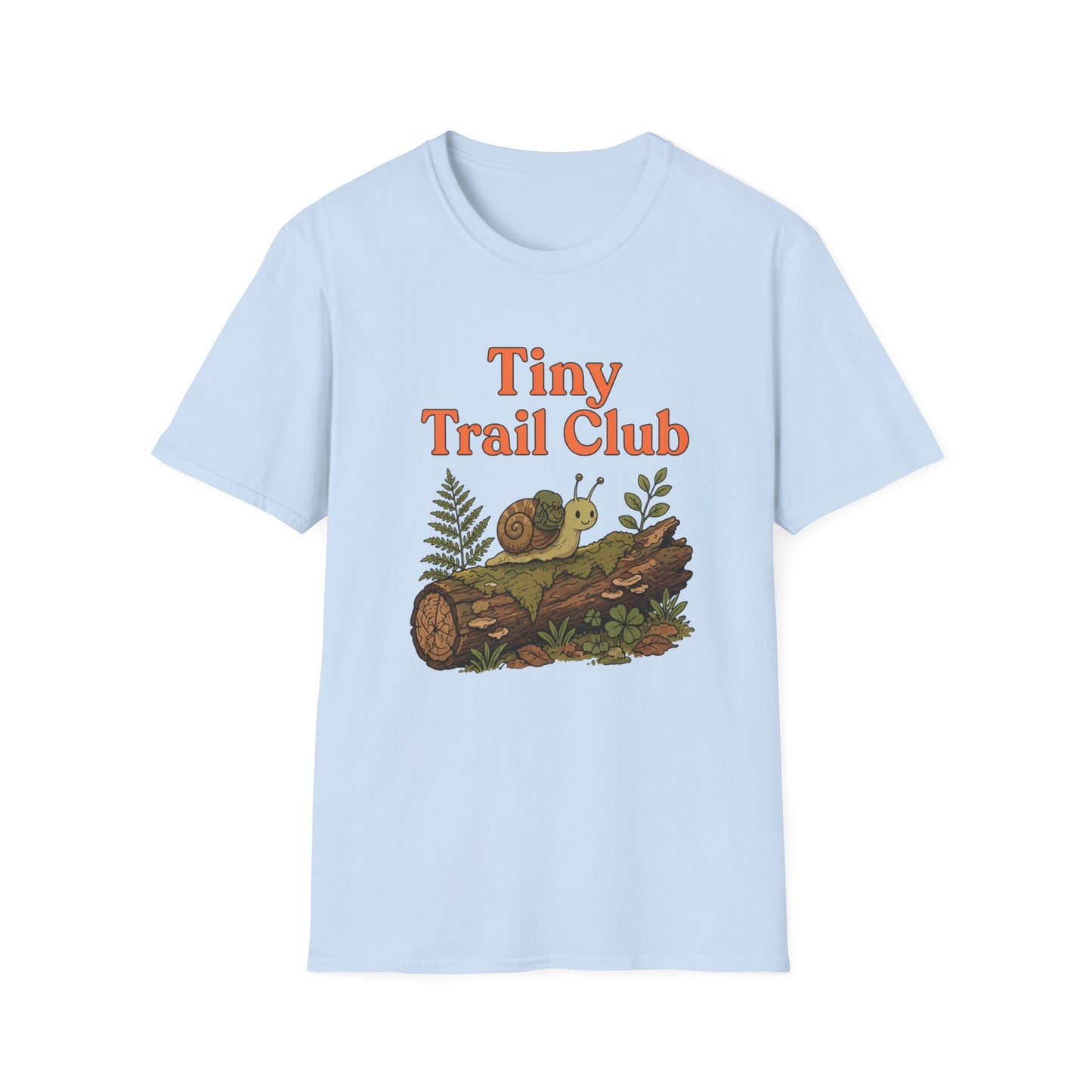 חולצת טישרט Tiny Trail Club חילזון – הדפסה על חולצות באיכות פרימיום