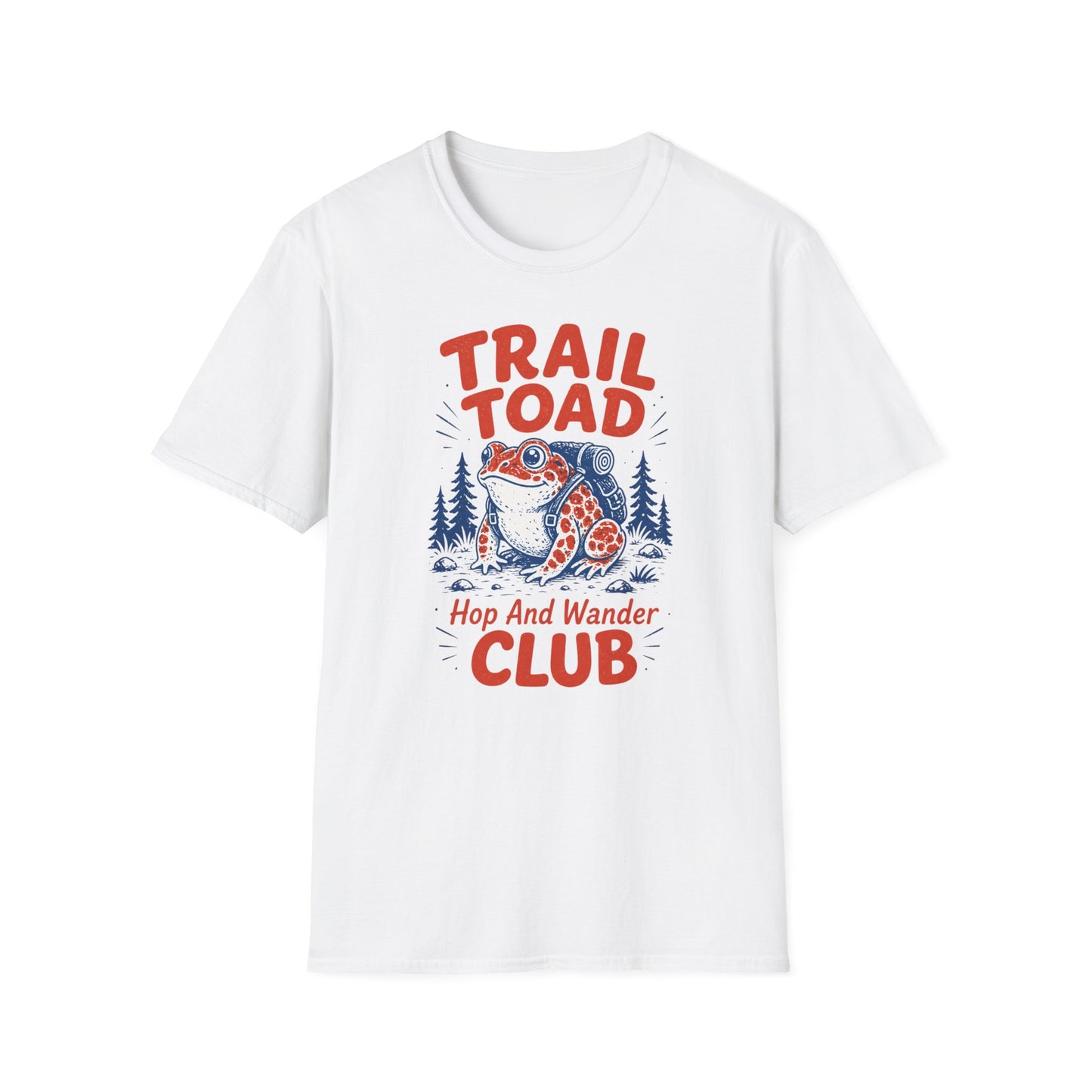 חולצה עם הדפס צבעוני של קרפדה עם תרמיל גב בטבע Trail Toad בעיצוב אלרון פרינט – הדפסה על חולצות מקצועית.