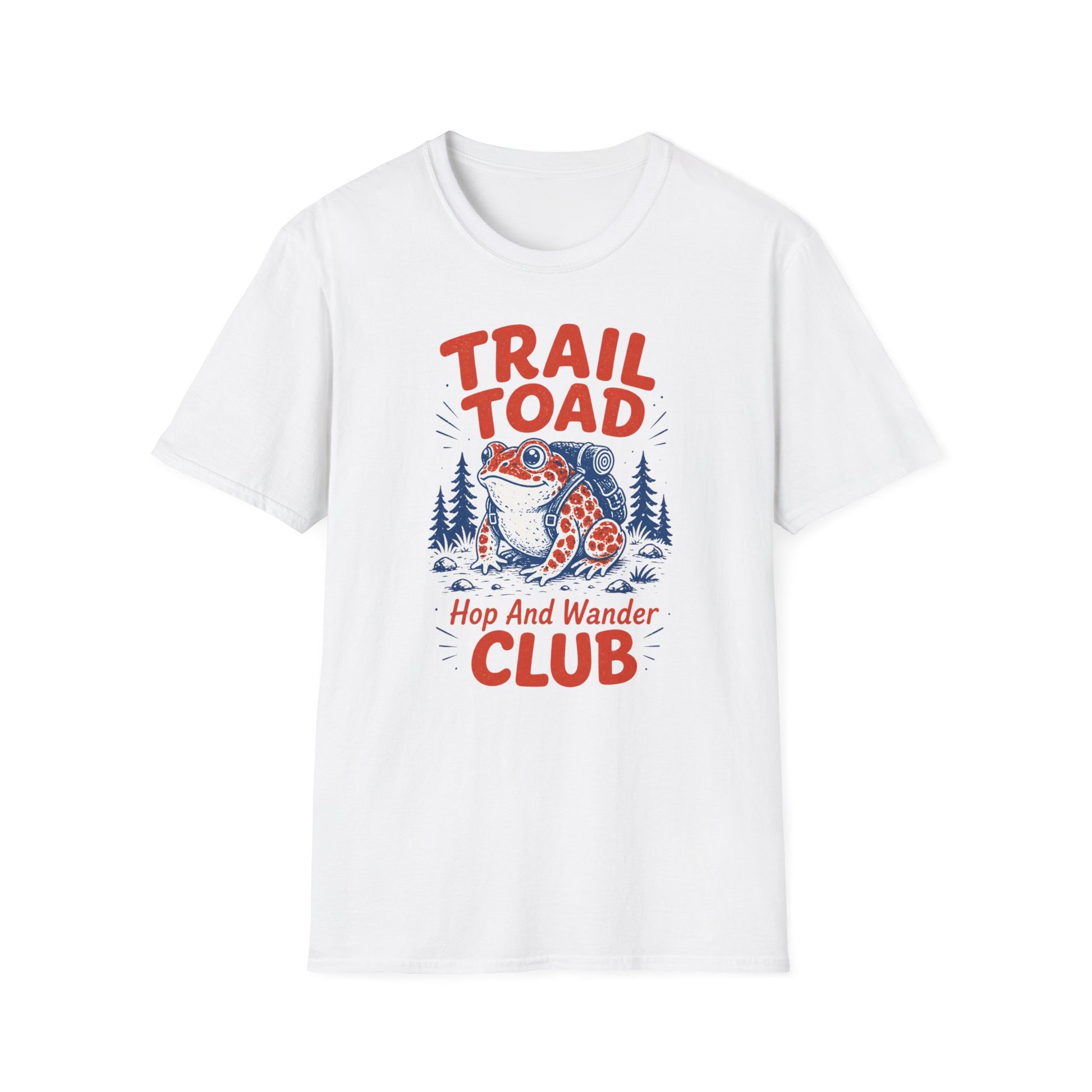 חולצה עם הדפס צבעוני של קרפדה עם תרמיל גב בטבע Trail Toad בעיצוב אלרון פרינט – הדפסה על חולצות מקצועית.