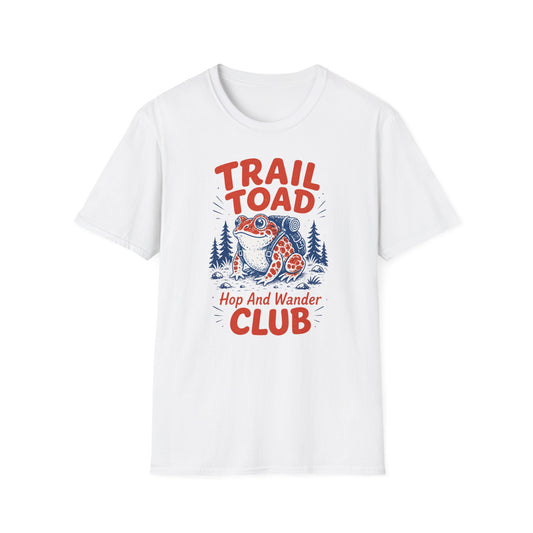 חולצה עם הדפס צבעוני של קרפדה עם תרמיל גב בטבע Trail Toad בעיצוב אלרון פרינט – הדפסה על חולצות מקצועית.
