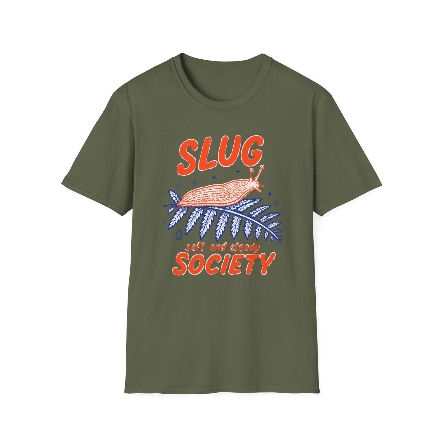 חולצת טישרט Slug Society Soft and Steady – הדפסה על חולצות באיכות פרימיום