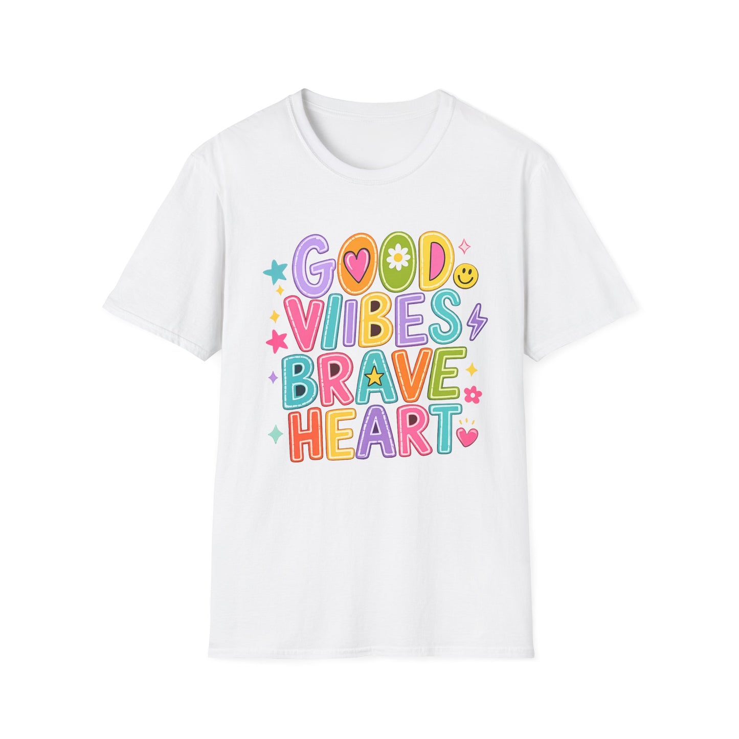 חולצת אלרון פרינט מעוצבת Good Vibes Brave Heart