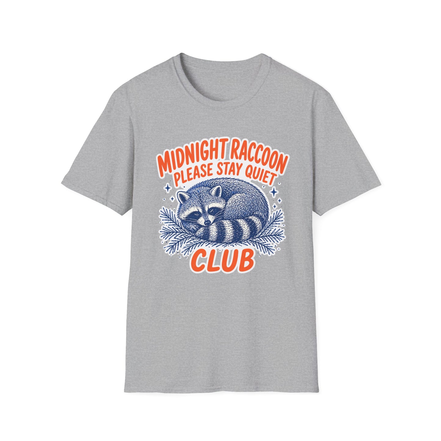 חולצת טישרט Midnight Raccoon Club – הדפסה על חולצות באיכות פרימיום