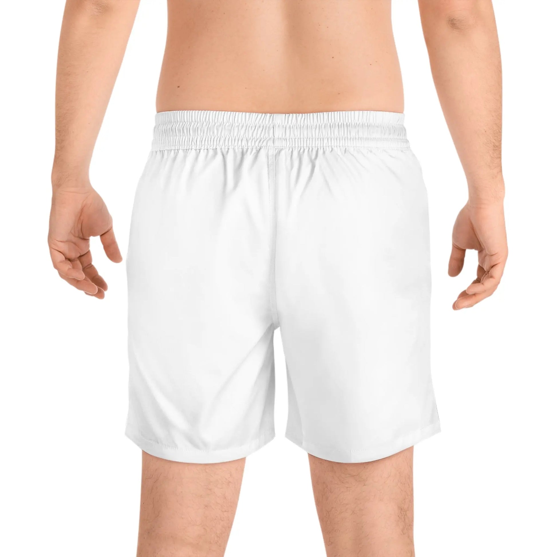 Men's Mid-Length Swim Shorts – Classic Solid AOP Beach Trunks Printify