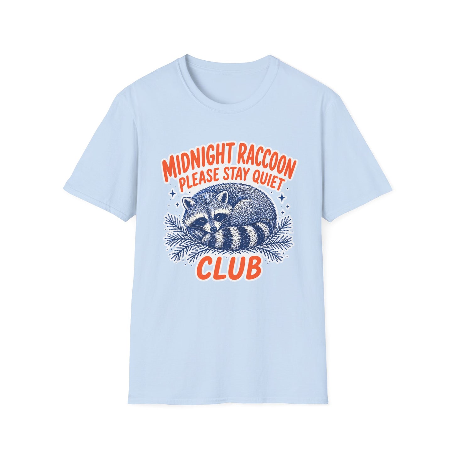 חולצת טישרט Midnight Raccoon Club – הדפסה על חולצות באיכות פרימיום